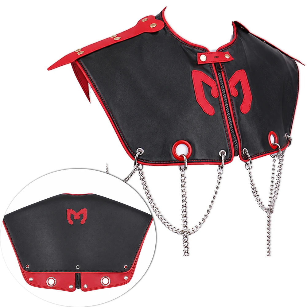 LEZEE Sexual Harness Obeisant Chain Shawl Set Leather Hat Role-play Cap Scrotal Scarf Role-Play Sex Product For Adult Game