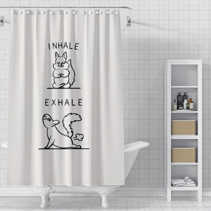 Home shower curtains for bathroom waterproof fabric Modern Nordic style bathroom curtain 180x200 240x180 cute dog funny kawaii