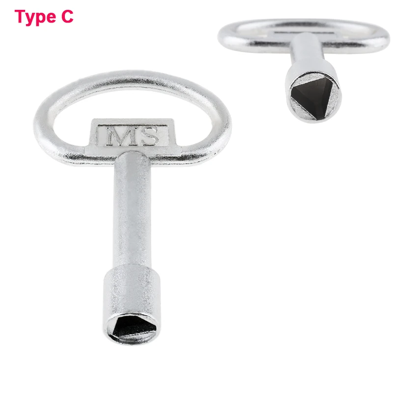 Key Wrench Universal Elevator Door Lock Valve Plumber Triangle Key for Electric Cabinets Metro Trains