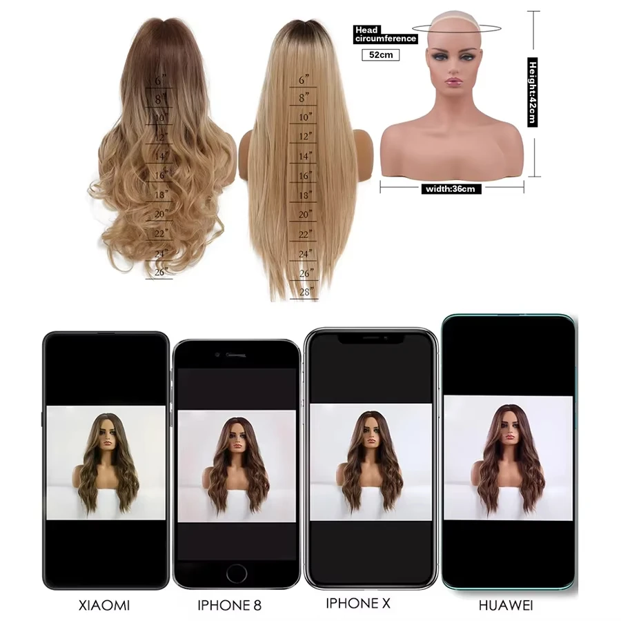 MUMUPI دجاج لفات شعر طويل بطول 110 سم وطول 43 بوصة مع غرة فستان الهالوين التنكري لجميع الارتداء اليومي.