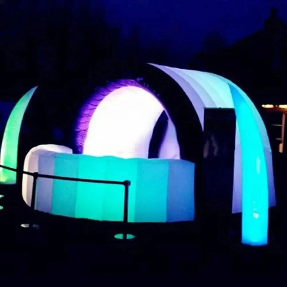 Portable Inflatable Cocktail Bar With Led Lights Outdoor Dringkings Kiosk Serving Counter DJ Booth For Party Decoration