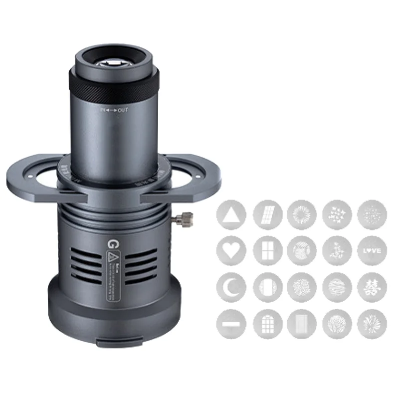 JABS-AL20 Photograph Flash Snoot Conical Lens Art Special Shaped  With Optical Spotlight Lens 20 Gobos