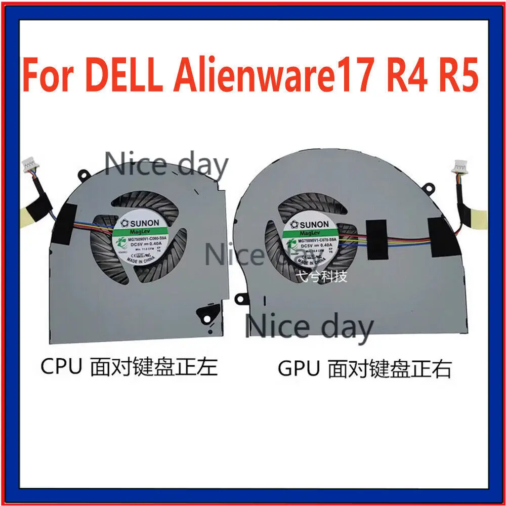 DELL Alienware17 R4 R5 노트북용 쿨러 선풍기, CPU GPU 냉각 선풍기