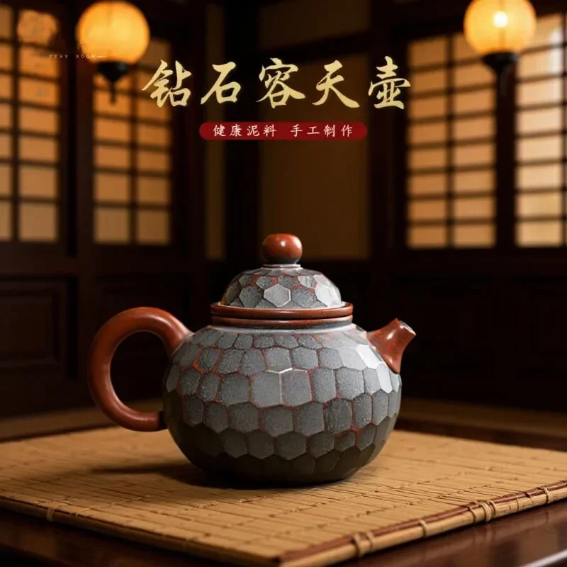 Guangxi Nixing pottery teapot ceramics, purely handmade clay Xingtao purple sand purple pottery teapot tea set