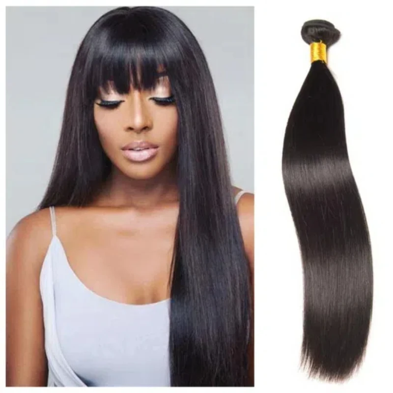 Affordable hair Straight 1B Off Black 10 To 32 Inches 100% Human Hair one bundle