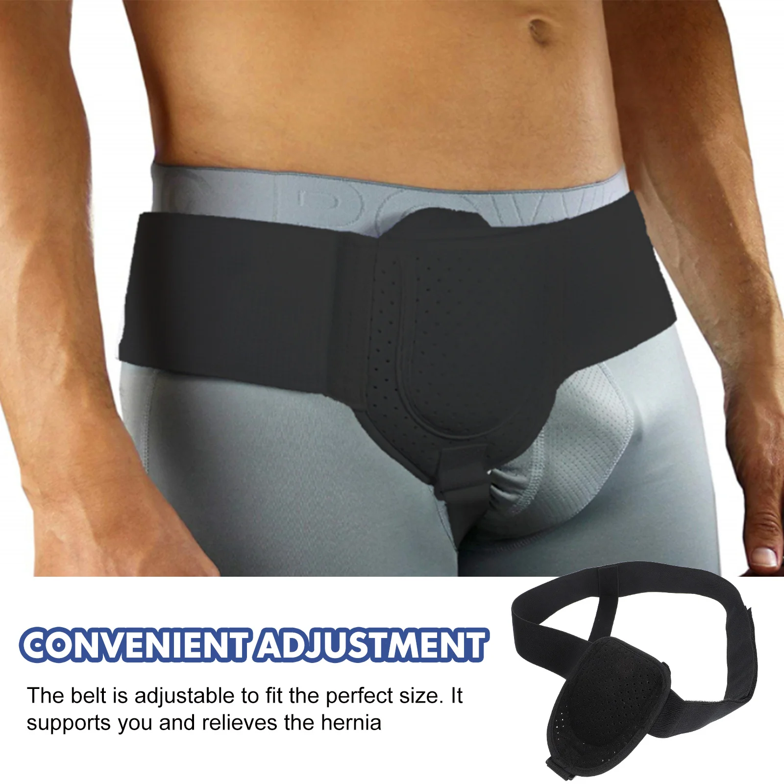 

Adults Hernia Guard Adjustable Support Belt Durable Breathable Material Congenital Hernia Pressure Relief Easy to Open Close