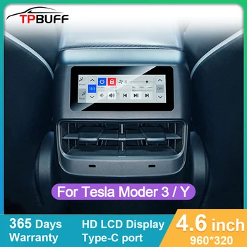 Pantalla de asiento trasero para Tesla Model 3 Y, reproductor multifunción de 4,6 pulgadas, pantalla táctil IPS, Panel de Control de aire acondicionado, Carpla