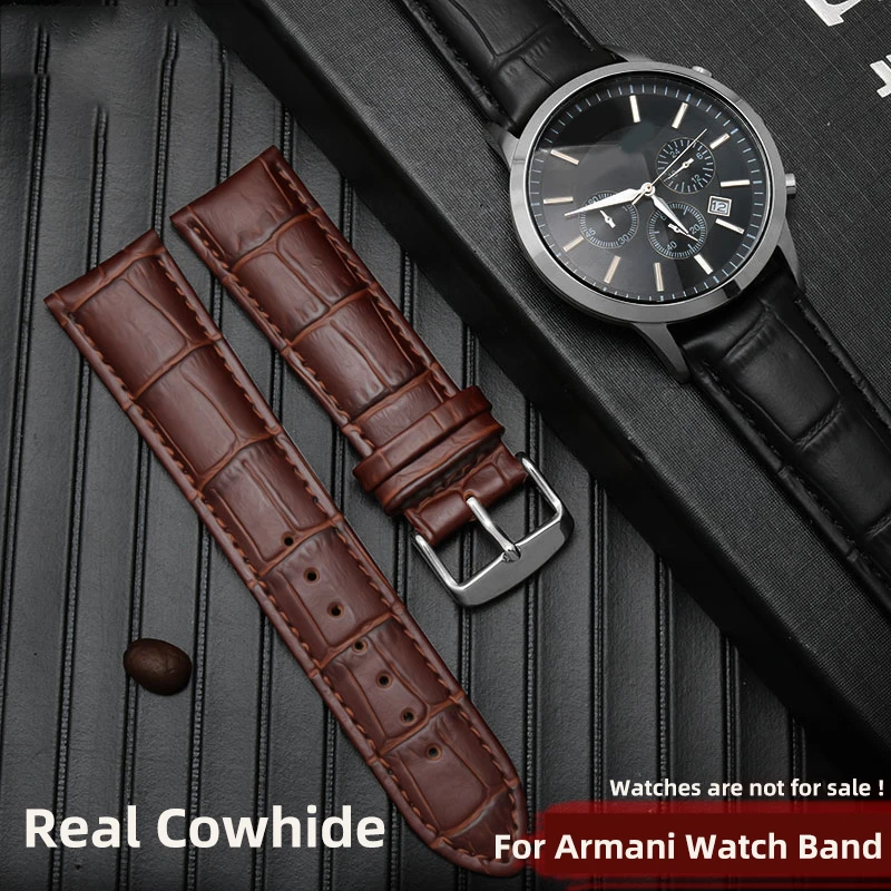 Genuine Leather Watch Strap for Men and Women For Armani AR1945 1946 AR2500 2502 1981 Cowhide Watch Band 14 18 20 22mm Bracelet