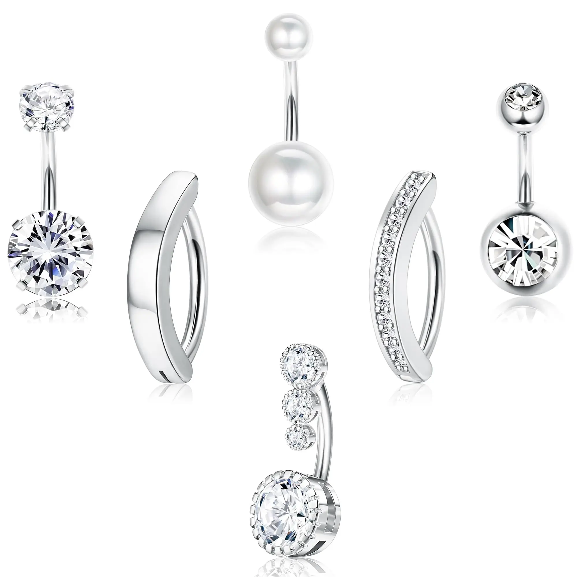 Drperfect 316L Edelstahl Bauchnabelpiercing Chirurgischer Edelstahl Bauchnabelring für Frauen Nabelschmuck – Detail 5