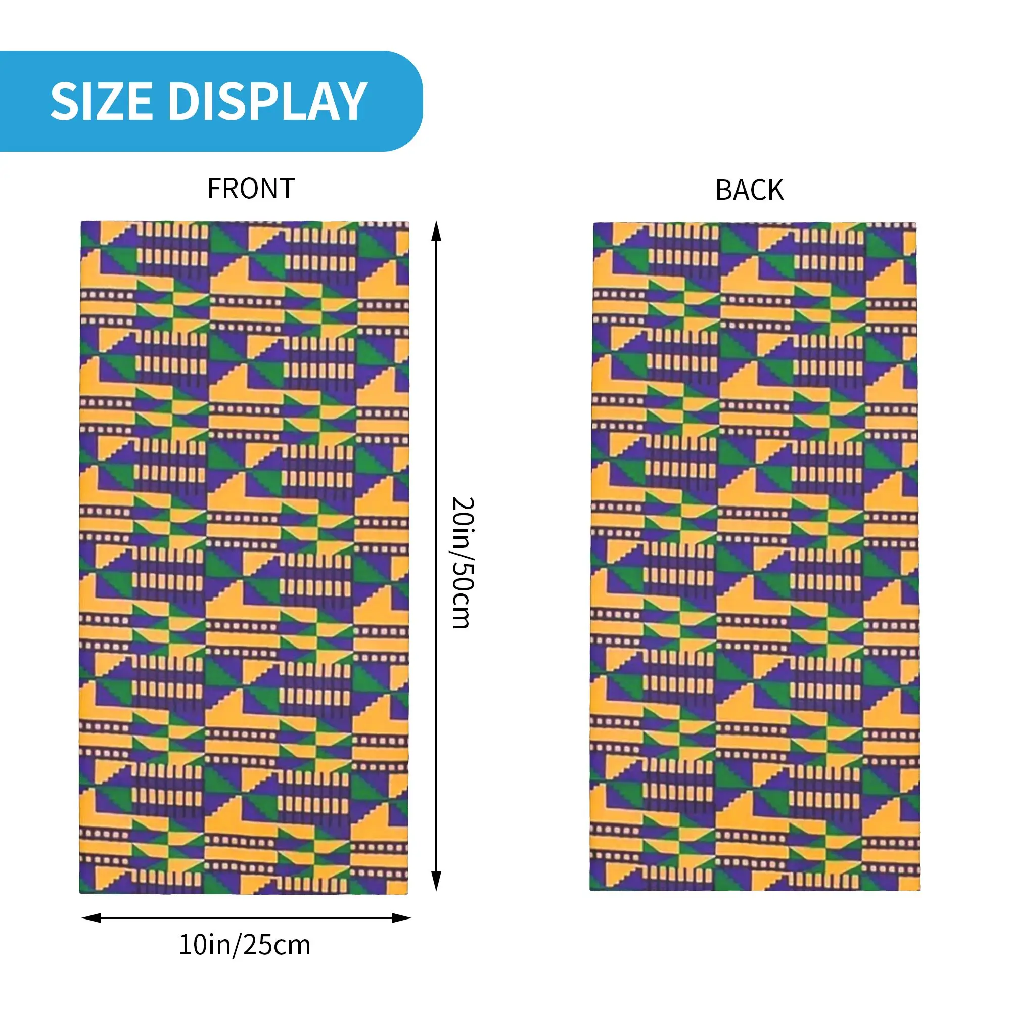African Kente Traditional Ghanaian Print Bandana Neck Gaiter Printed Mask Scarf Balaclava Outdoor Sports Unisex Adult Washable