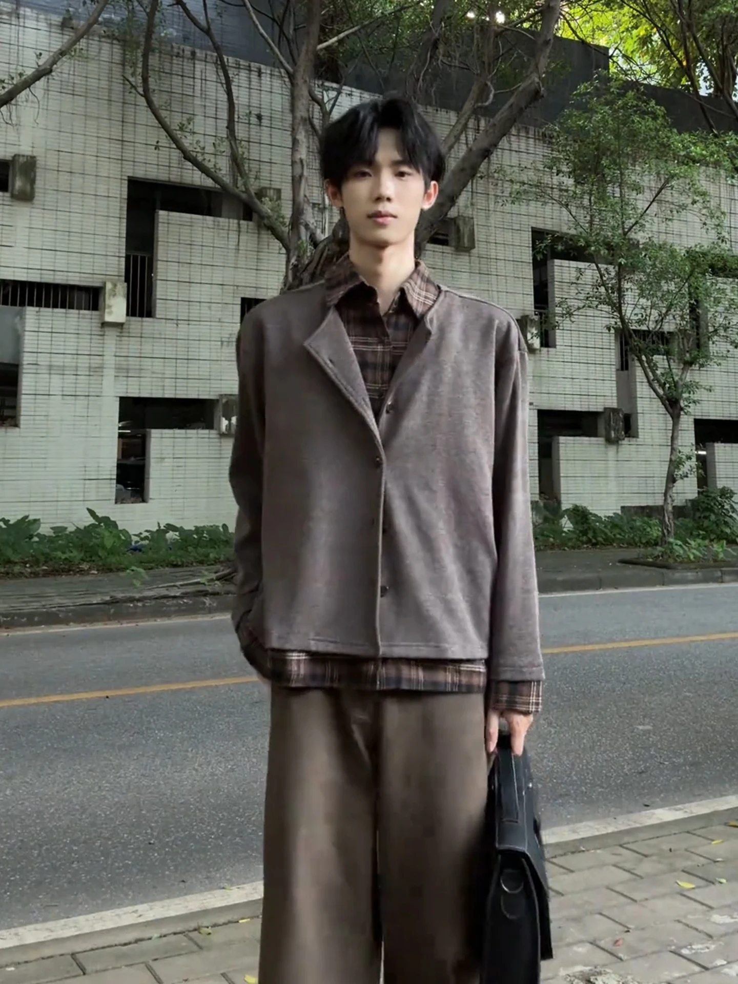 

Американский вязаный свитер с воротником-стойкой, мужской свободный кардиган в стиле Lazy Sle, верхняя одежда для осеннего сезона, повседневная одежда