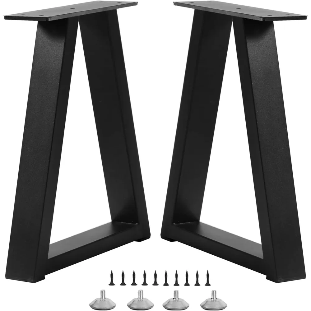 

16 Inch Trapezoid Metal Table Legs for Bench, Coffee Table Legs, DIY Furniture Feets Set of 2, Including Screws and Adjustable F