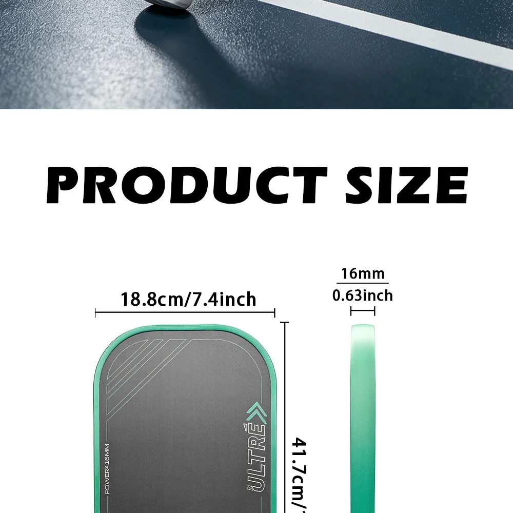 Six24 Ultré Power 2 HexGrit Pickleball-Schläger im gleichen Stil, 16 mm thermogeformte T700-Kohlefaser, Vollschaumkern, USAPA-zugelassen – Detail 8
