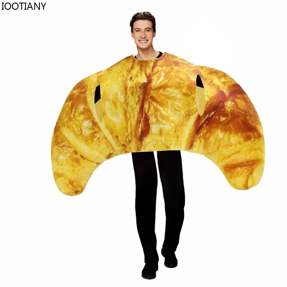 

CosplayCroissant Costume Adult Female Role Play Funny Food Holiday Party Suit Men's Bodysuit Carnival Jumpsuit Show Disguise Clo