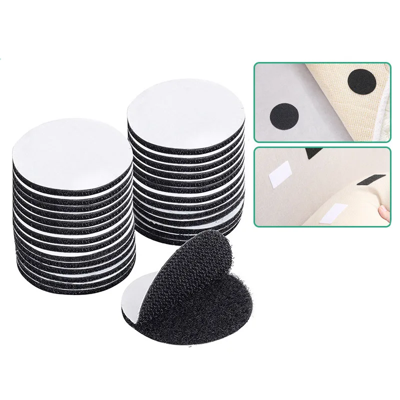 Sticky Dots Strong Self Adhesive Hook and Loop Fastener Tape Nylon Carpet Sticker Adhesivo Redondo Hook Loop Glue Tape for DIY