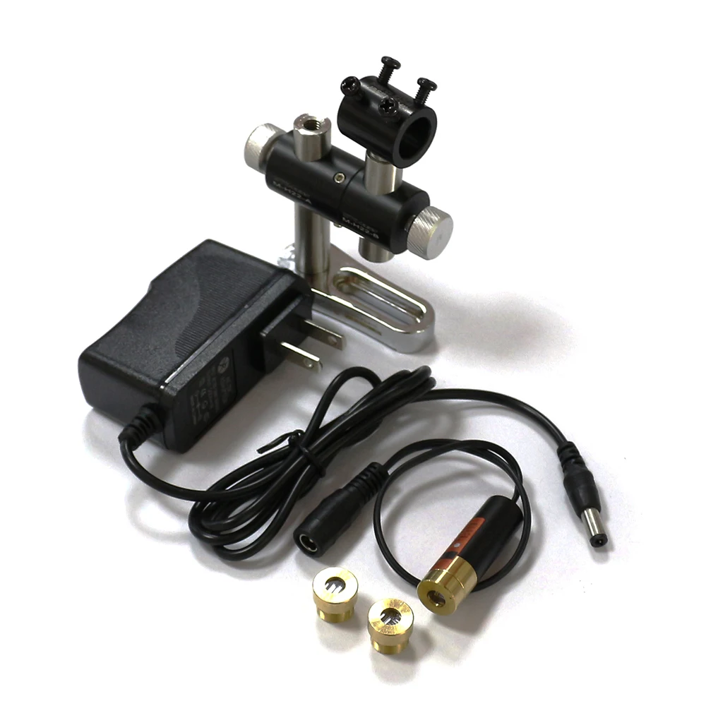 Red Laser Diode Module 13x42mm 650nm 100mw with AC Adapter & 3-Axis Holder
