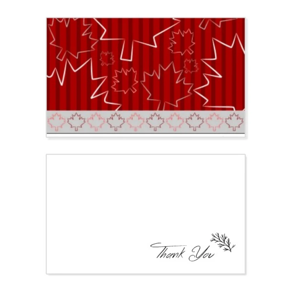 

Maple 4th Of July Happy Canada Day Thank You Card Birthday Paper Greeting Wedding Appreciation