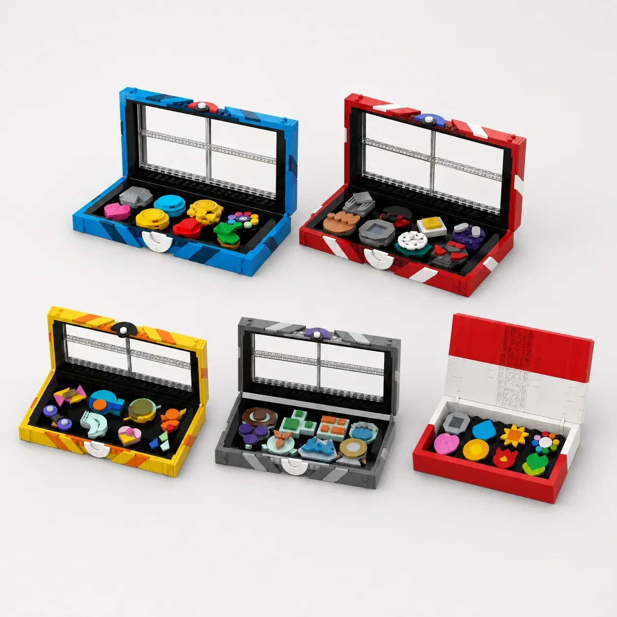 500PCS MOC Anime Pokess Johto Gym Sinnoh Hoenn Model Building Blocks Creative Assembly Display Home Decor Construction Gift Desk
