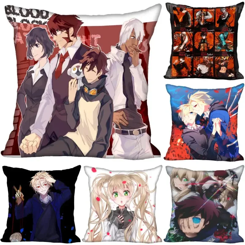 Kekkai Sensen Anime Pillowcase Bedroom Home Decorative Gift Pillow Cover Square Zipper Pillow Cases Satin Soft Fabric