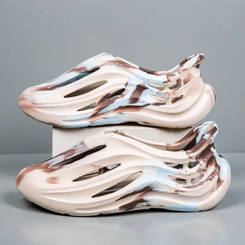 

Summer Sandals Breathable Hollow Out Outdoor Wear Anti-slip Beach Cool Shoes Couple Shoes Men Eva Material Backless Slip-on