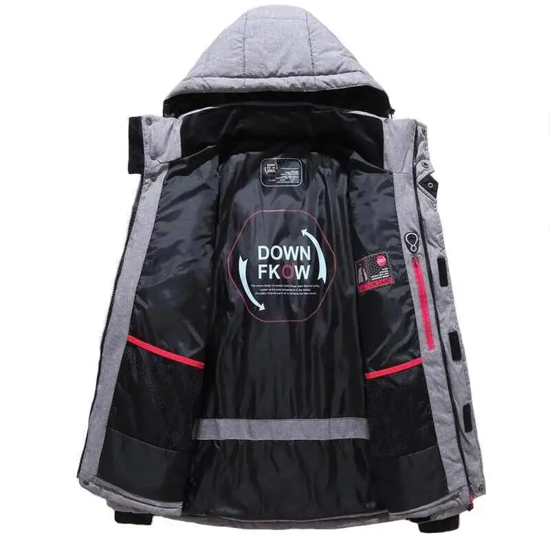 

Зимние куртки, мужская верхняя одежда, ветровка с капюшоном, пальто на белом утином пуху, мужская модная зимняя толстая термопарка 4XL, мужские Casacos