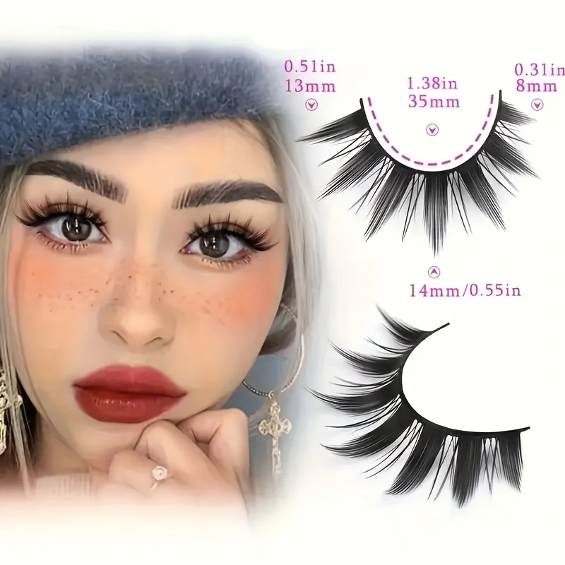 5 pares de pestañas negras naturalmente hermosas, pestañas postizas reutilizables estilo dibujos animados: pueden mejorar el maquillaje de ojos