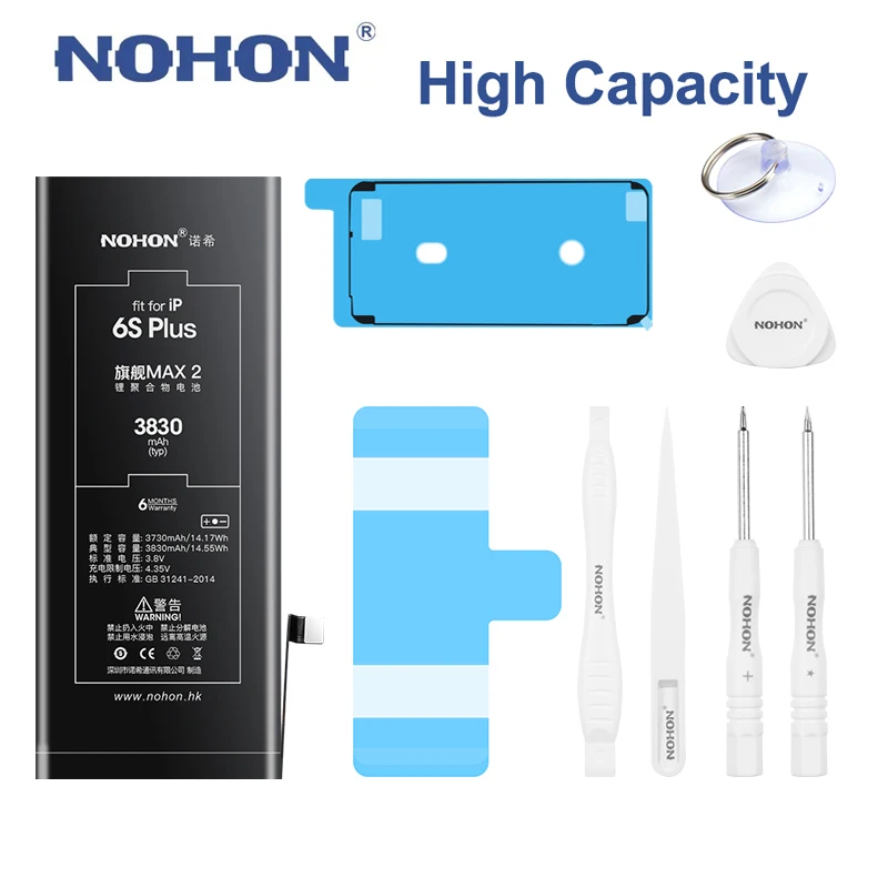 NOHON High Capacity Battery For iPhone 6S Plus Replacement 3830mah Bateria with Free tools