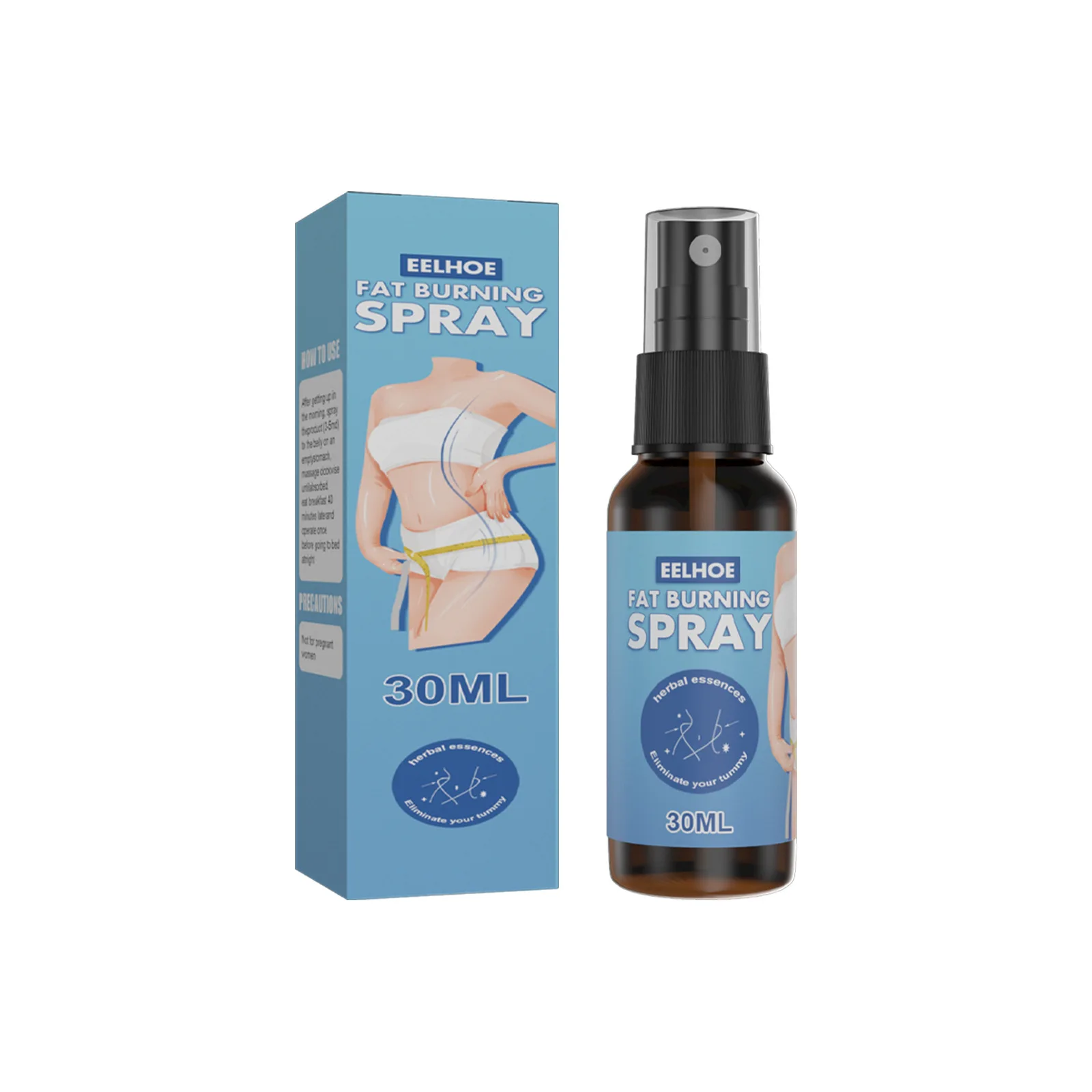 EELHOE Fat Burning Spray Remove Belly Cellulite Break Down Waist Leg Arm Fat Thin Abdomen Tummy Firming Shaping Slim Down Liquid