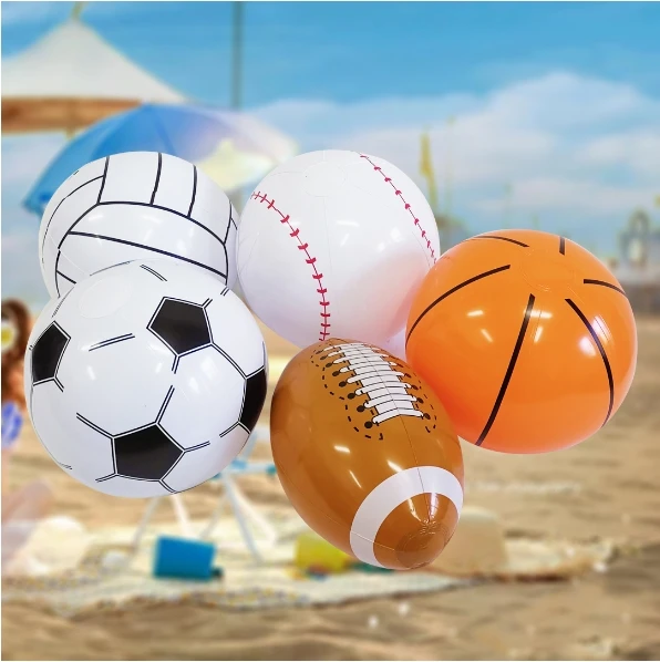 

Inflatable Beach Ball Football Baseball Rugby Basketball Swimming Pool Inflatable Toy Ballon Hello Summer Sports Kids Gift Balon