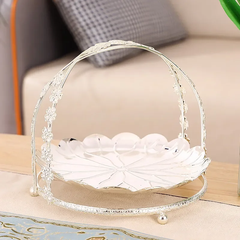 Modern Double Tier Fruit Tray Luxury Snack Bowl for Living Room Coffee Table Decor Creative Candy Dish Home Ornament