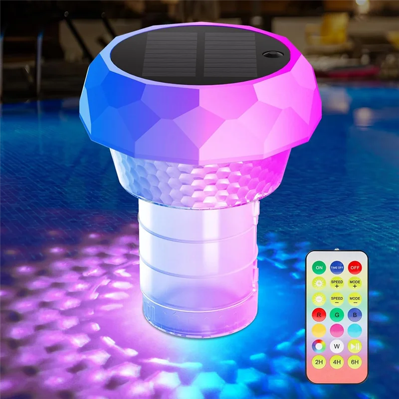 ABMS-flotador de cloro Solar para piscina, luces LED decorativas para pood, lámpara RGB, iluminación con Control remoto para piscina, jardín, pood, césped
