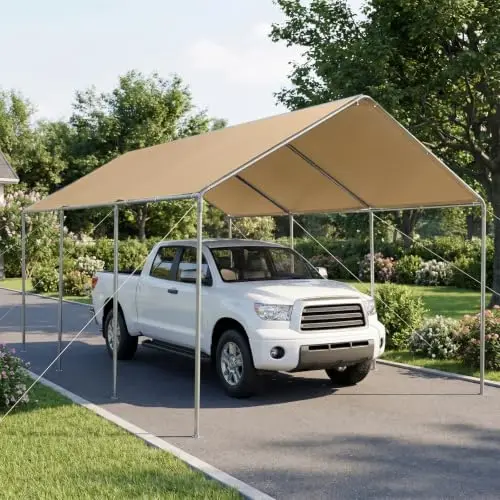 12x20 Carport Canopy Heavy Duty Carports Garage with Waterproof and Sunproof Canopy Shelter and Reinforced Steel Frame