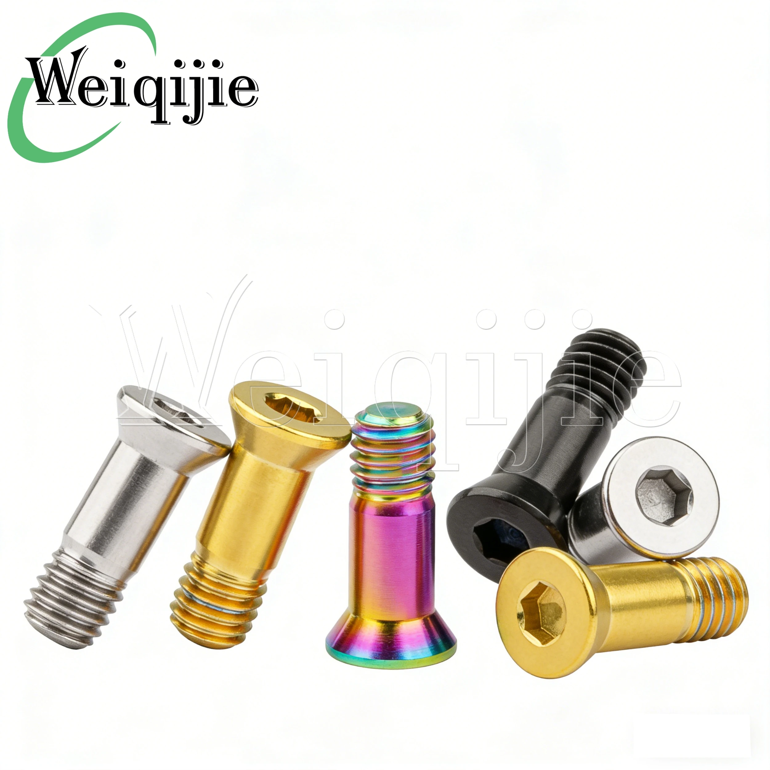 Weiqijie 6PCS Titanium Bolts M5x14.5mm Bicycle Rear Derailleur Jockey Wheel Screws