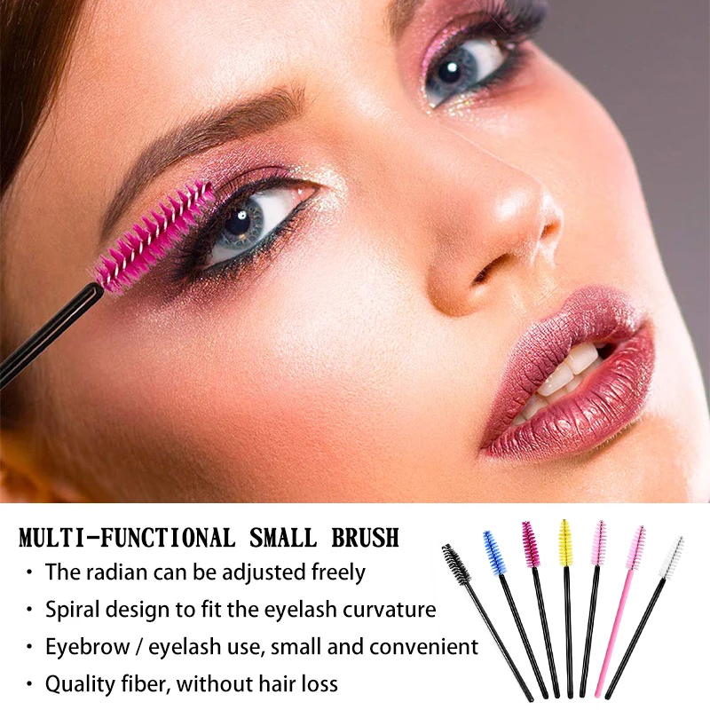 Estensione delle ciglia Pennello per sopracciglia usa e getta Mascara Bacchetta Applicatore Spooler Ciglia Pennelli cosmetici Set strumenti per il trucco