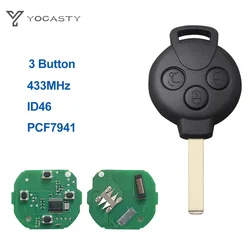 YOCASTY 3 Buttons 433MHz ID46 Chip PCF7941 Remote Car Key For Mercedes Benz Smart Fortwo 451 2007 2008 2009 2010 2011 2012 2013