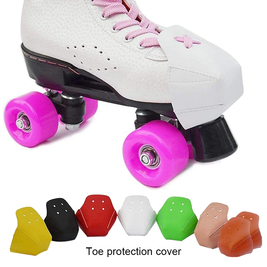 1 Pair Skates Roller Anti-friction Feet Toe Cap Guard Leather Skating Cover Protectors for Outdoor Training  Orange