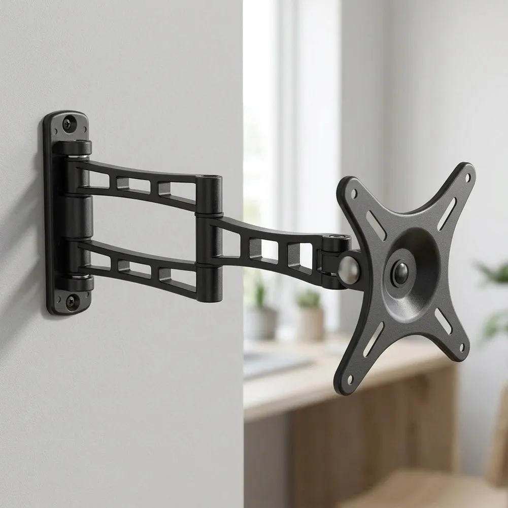 Retractable Foldable Wall Mount Holder For 10-32inch Screen Portrait Landscape Adjustable Angle Monitor Stand For Computer