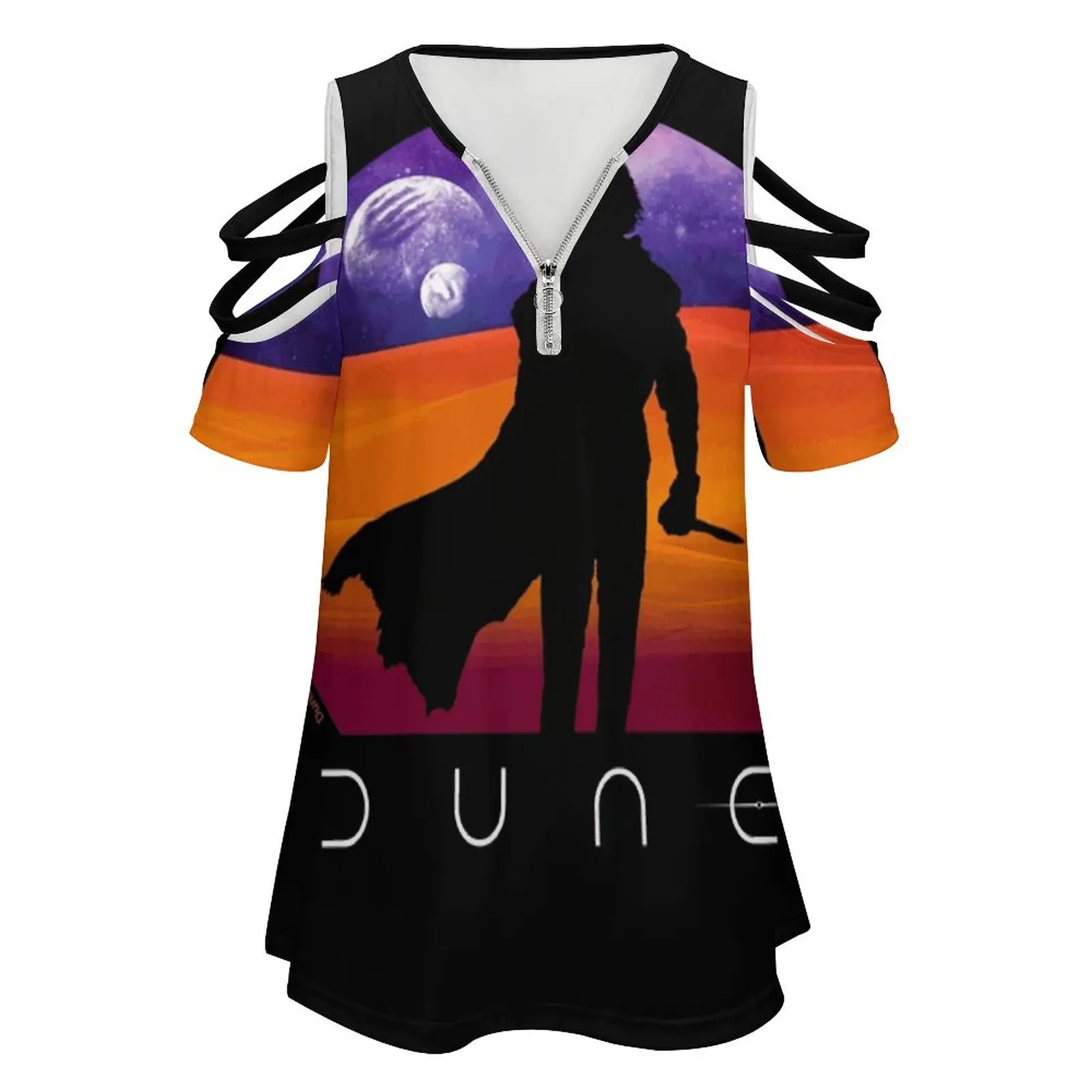 Dune-Muad'Dib Women Zipper Sexy Printed Vintage T Shirts Tops Full Print T-Shirt Dune Dune 2020 Dune Movie Dunen Fan Art