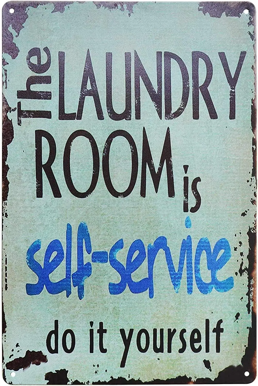 Laundry Room Retro Metal Signs Vintage The Laundry Room Is Self-service Do It Yourself Plaques Public Spaces Room Club Home Wall