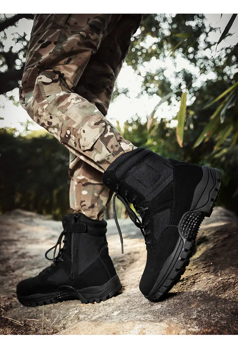 Outdoor-Stiefel für Herren, Knöchelstiefel, dick, hochwertig, sportlich, wasserdicht, rutschfest, Wanderstiefel, verschleißfest, Dschungel-Trekking, Größe 39–47 – Detail 23