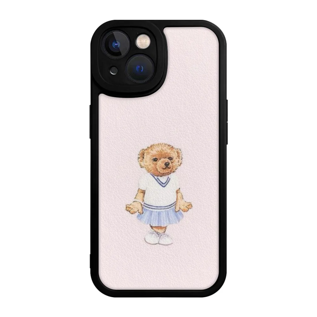 Phone Case For iPhone 15 Pro Max Plus Soft  Silicone Cover Ralph bear pink