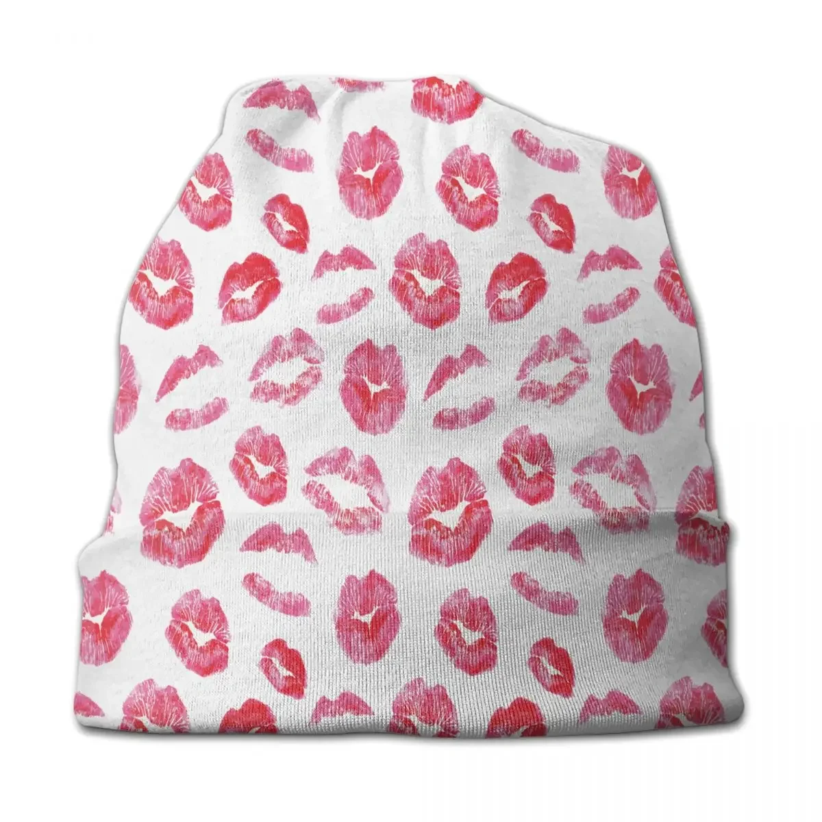 Red Lips Kisses Prints Rock Caps Casual Unisex Street Skullies Beanies Hat Summer Warm Dual-use Bonnet Knit Hat