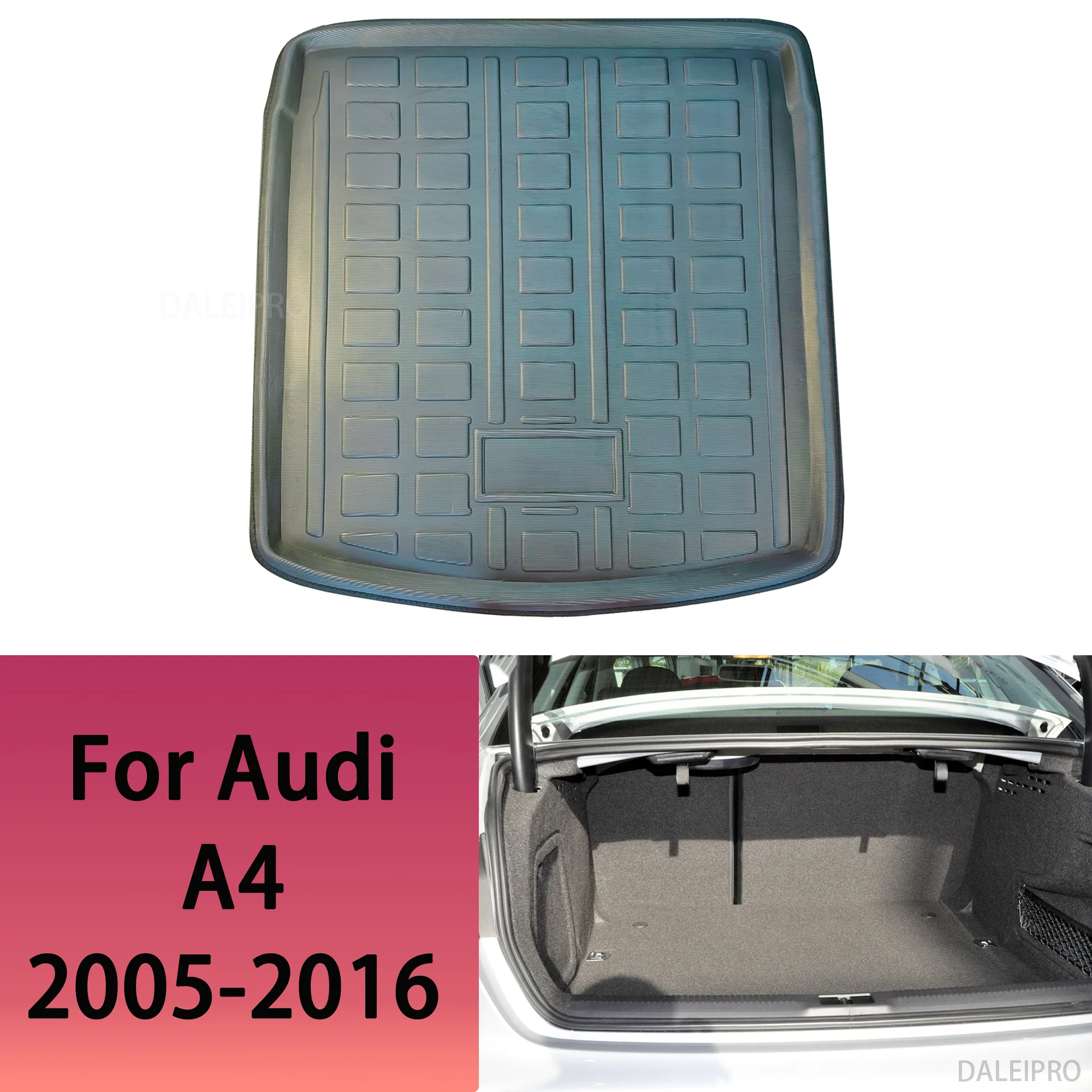 Car Rear Trunk Mat For Audi A4 S4 RS4 B7 B8 Sedan Saloon 2005 2006 2007 2008-2016 Tailored Cargo Liner Boot Floor Tray Carpet