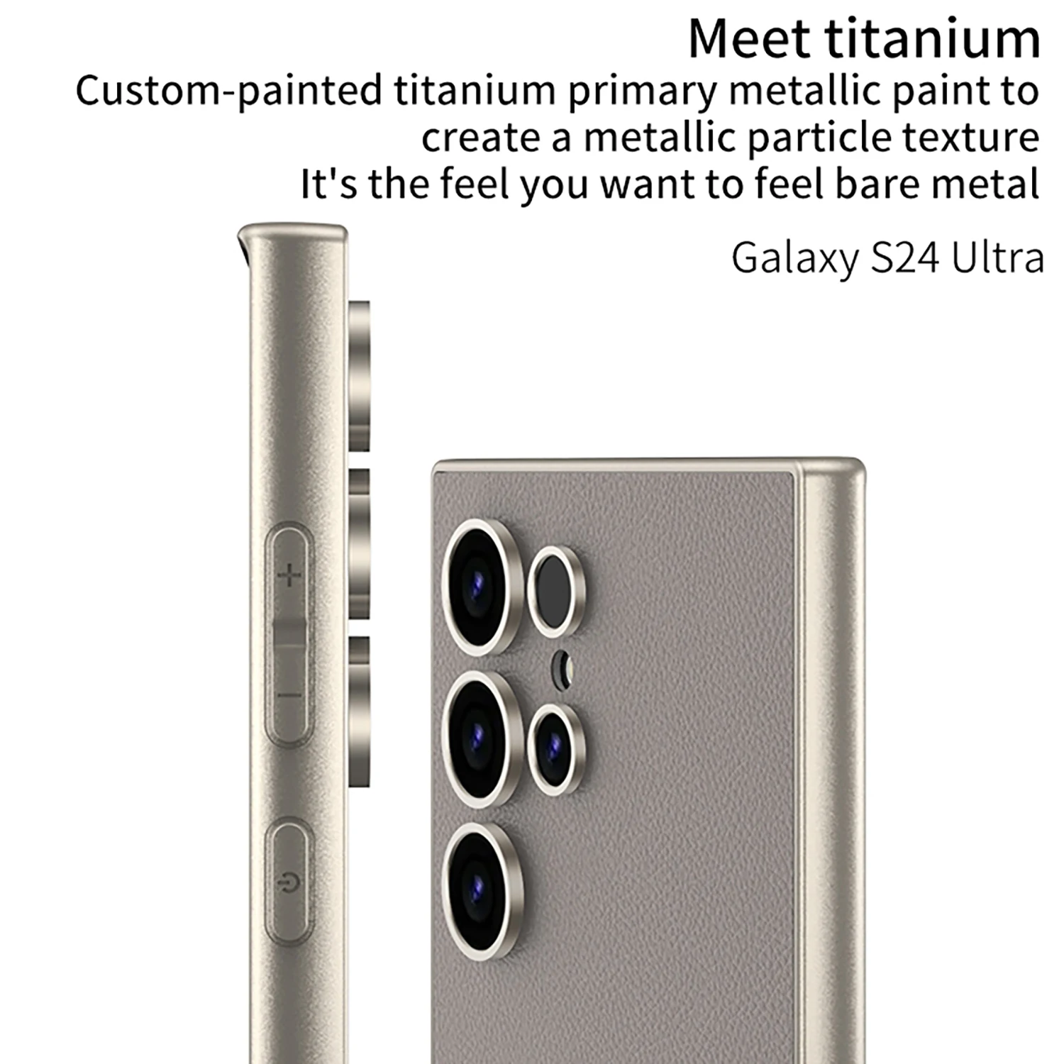 Luxury PU Leather Soft Edge Case For Samsung Galaxy S24 Ultra Metallic Paint Frame Skin Feeling Cover For Galaxy S24 Ultra Case