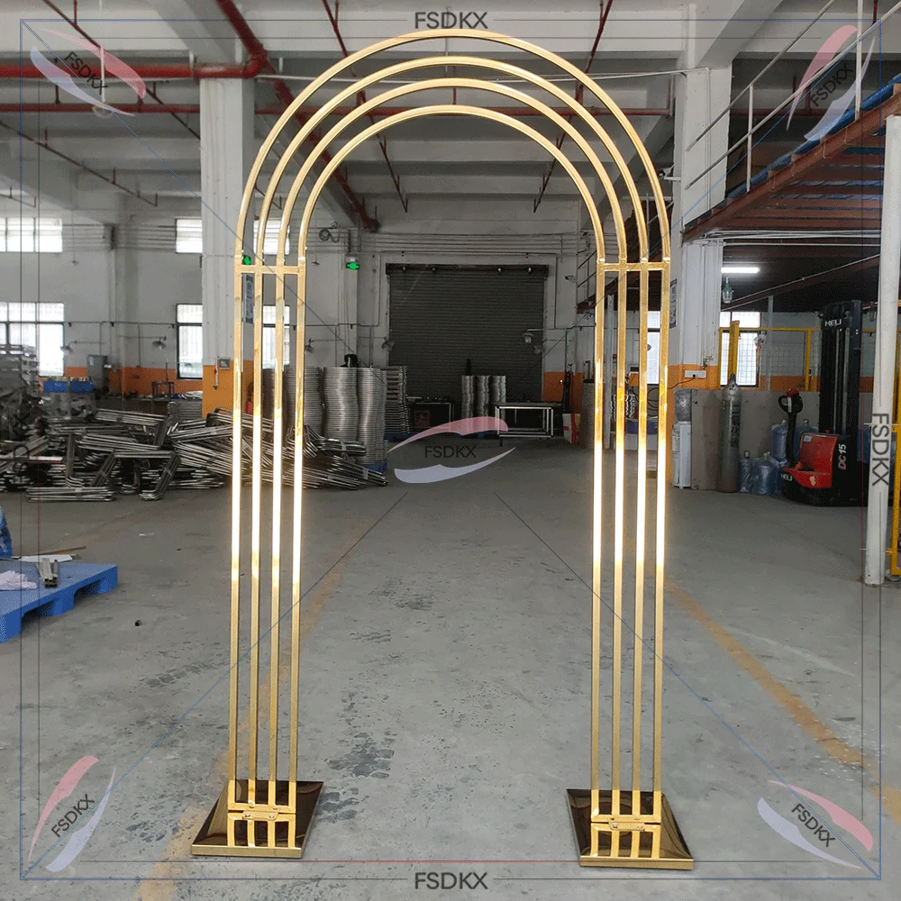 

Hot Selling Good Quality Stainless Steel Metal Gold Wedding Arc Arch Backdrop