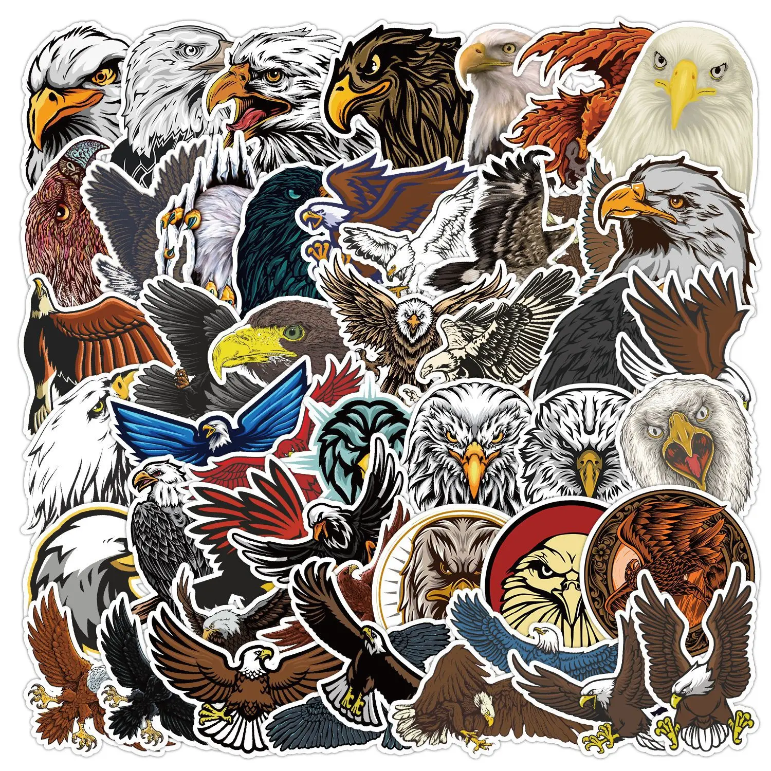 

10/30/50pcs Eagle Cartoon Graffiti Sticker Car Laptop Motorcycle Bike Pack Diy Waterproof Creative Stationery Label Sticker