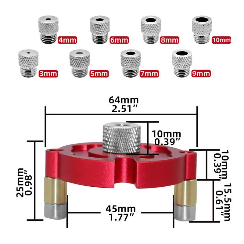 Центральный зажим для дюбеля Центральный вертикальный карманный зажим для сверления отверстий Ручной точный направляющий для сверления дюбеля по дереву для прямых отверстий Деревообработка