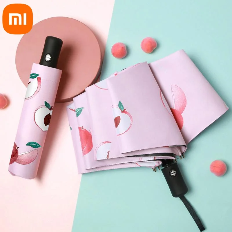 Xiaomi Full Automatic Umbrella Sun Protection Fruit Umbrella Avocado Creative Ins Small Fresh Clear Umbrella Folding Portable