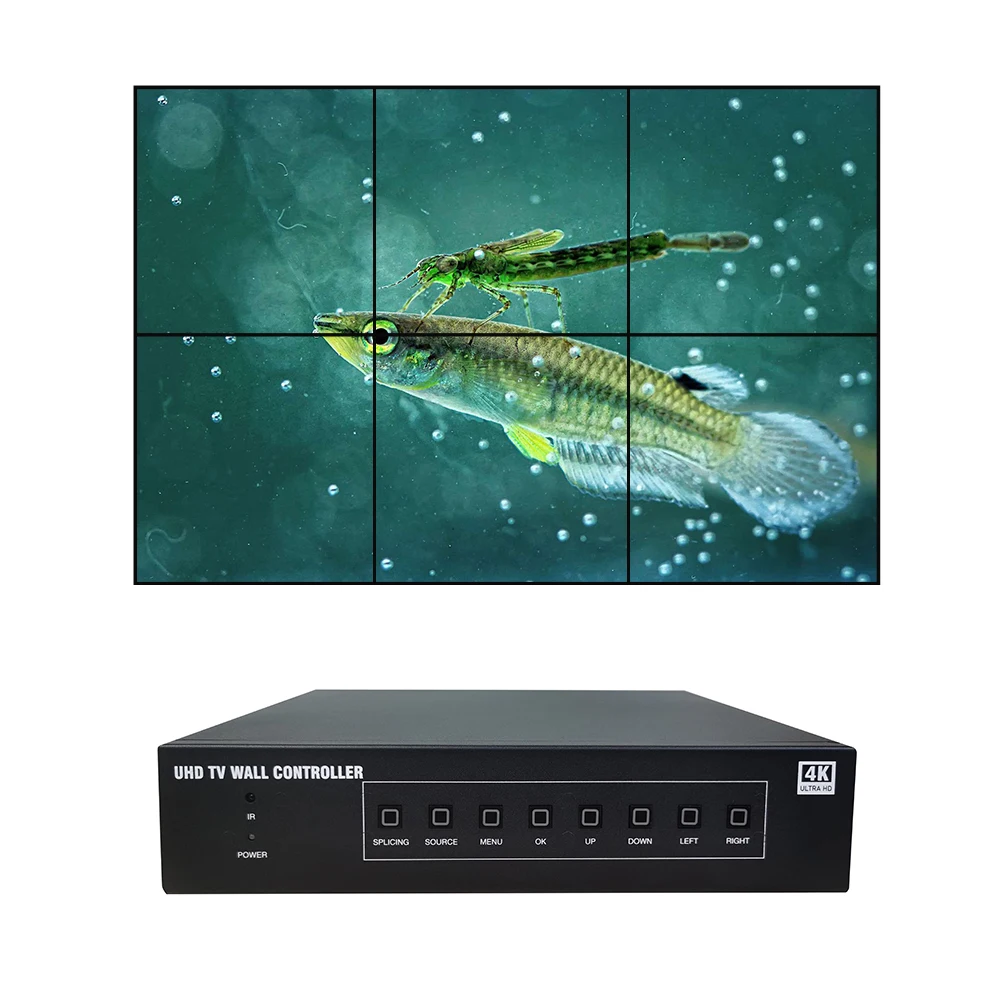 4K Video Wall Controller 2.0 Version 4K@60hz 1x DP 2x High Definition Multimedia Interface in ,6 Out 2x3 3x2 2x2 1x4 Etc Mode