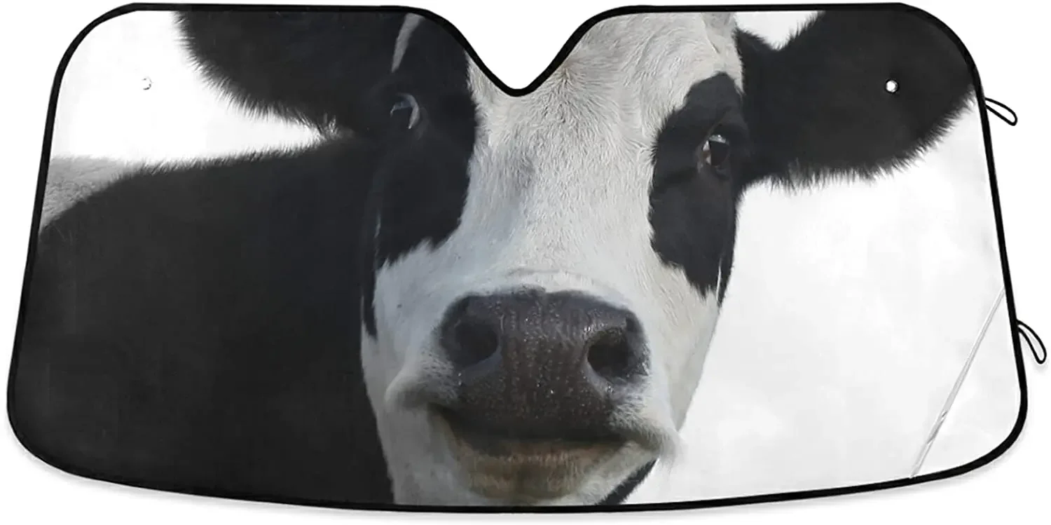 Xigua Funny Cow Car Windshield Sunshade - Foldable Windshield Anti-UV - Protects Car Interior And Keeps Strange